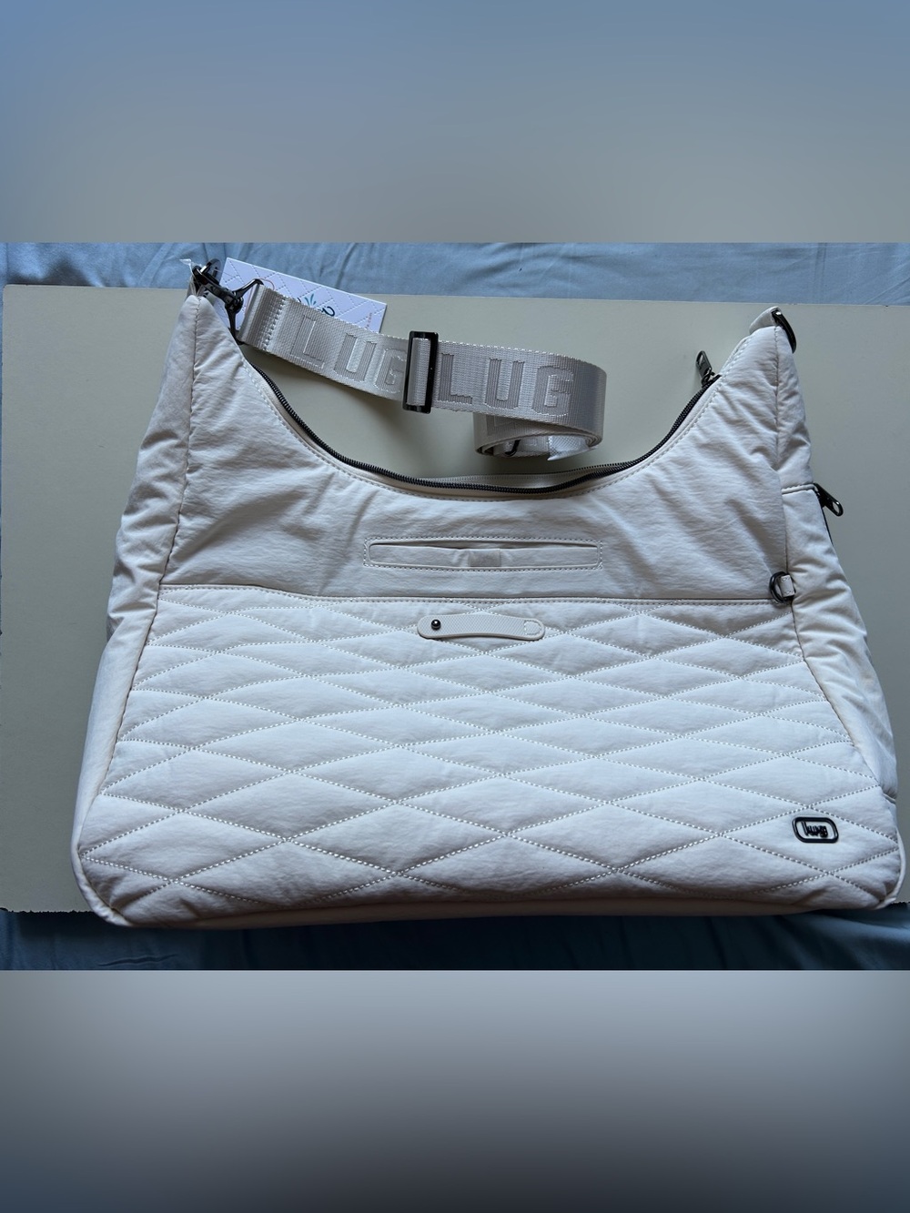 LUG BALSA CLOUD GO CROSSBODY HOBO MACADAMIA NWT